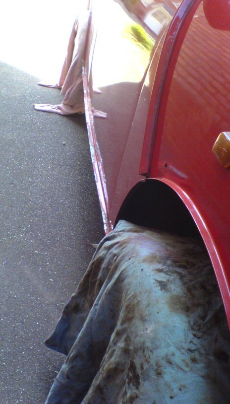 Masking of the wheels with cloth
