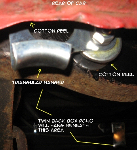 rear exhaust hangers on rear subframe