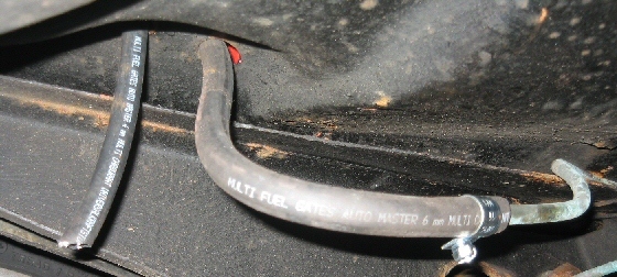 new petrol tank pipes under car